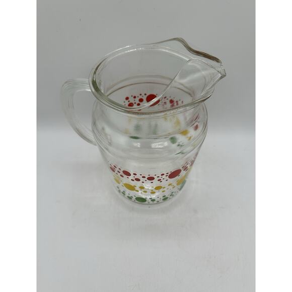 MCM Anchor Hocking Overlapping Circles Glass Pitcher Read VTG Read - Picture 2 of 7